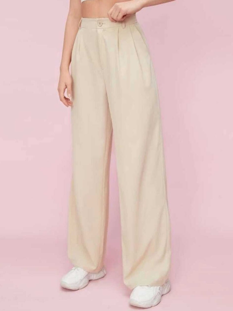 Next One Women High-Rise Pleated Korean Trousers