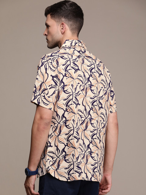 WROGN Floral Printed Cuban Collar Casual Shirt - Image 4