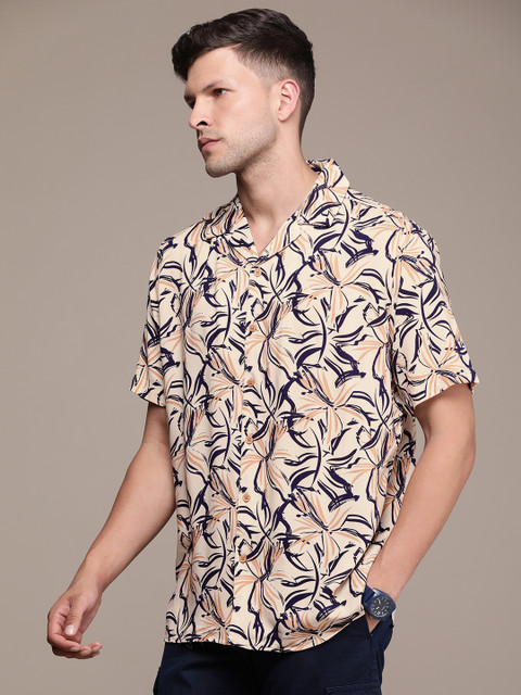 WROGN Floral Printed Cuban Collar Casual Shirt - Image 3