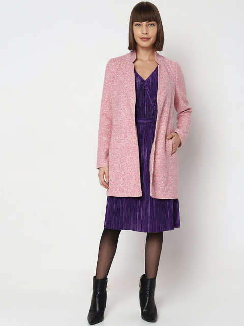 Vero Moda Self Design Mock Collar Longline Overcoat - Image 5