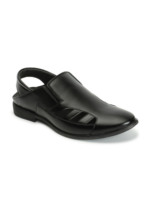 Carlton London Men Laser Cut Shoe-Style Sandals With Backstrap - Image 2