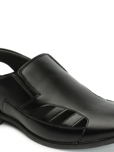 Carlton London Men Laser Cut Shoe-Style Sandals With Backstrap - Image 6