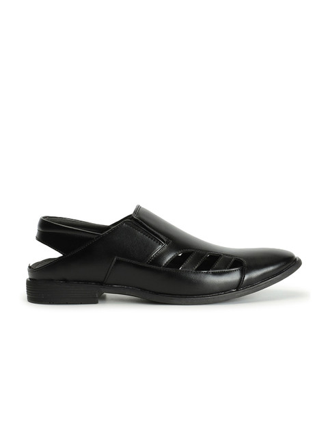 Carlton London Men Laser Cut Shoe-Style Sandals With Backstrap - Image 4