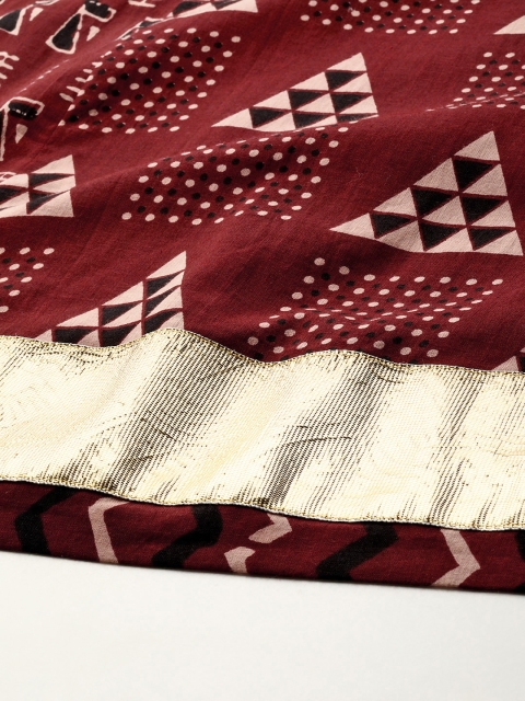 Anayna Women Printed A-Line Flared Cotton Maxi Skirt - Image 7
