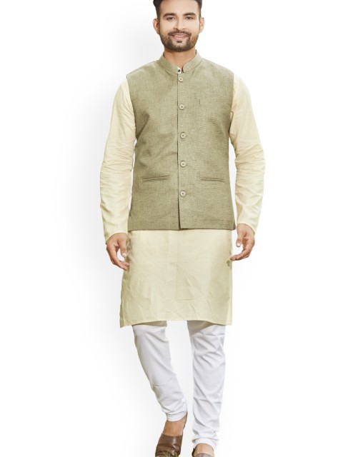 Authentics Woven Design Nehru Jacket - Image 3