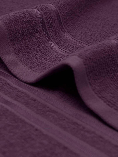 MYTRIDENT 2 Pcs Purple 400 GSM Pure Cotton Hand Towels - Image 5