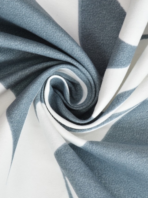 Bajo's Grey & White 8 Pieces Printed Cotton Diwan Set - Image 2