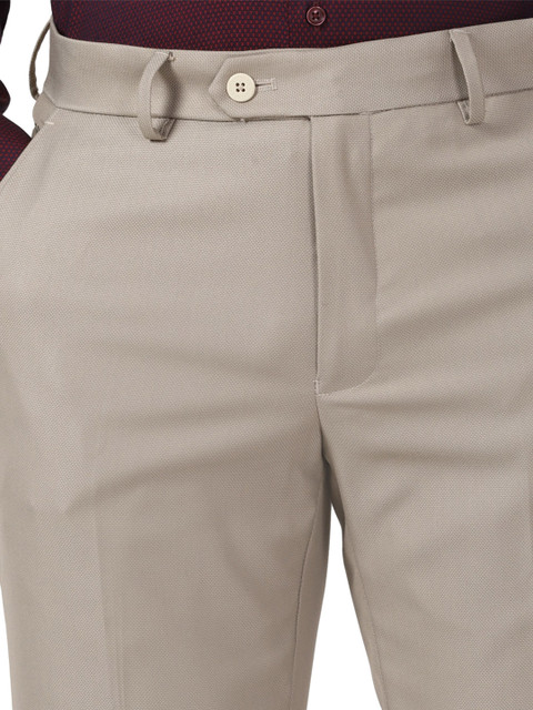 Peter England Men Mid-Rise Slim Fit Formal Trousers - Image 5