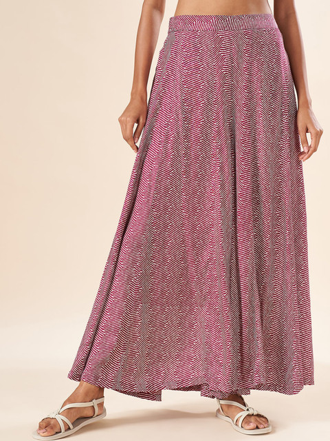 AKKRITI BY PANTALOONS Abstract Printed Flared Palazzos