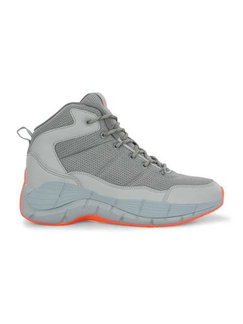 HRX by Hrithik Roshan Men Grey Mid Top Mesh Basketball Shoes - Image 4