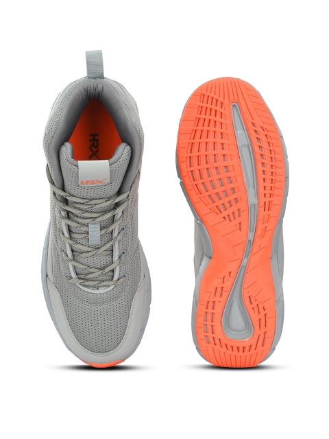 HRX by Hrithik Roshan Men Grey Mid Top Mesh Basketball Shoes - Image 5