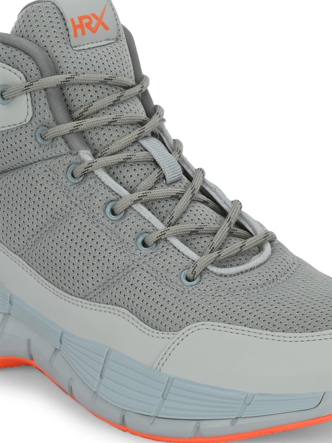 HRX by Hrithik Roshan Men Grey Mid Top Mesh Basketball Shoes - Image 6