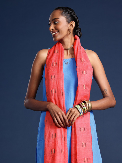 Taavi Geometric Woven Design Dupatta