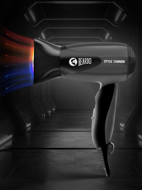BEARDO Men Style Cannon Ultra-Compact 1000W Hair Dryer - Black - Image 2