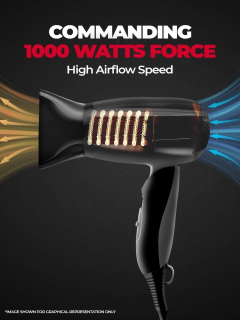 BEARDO Men Style Cannon Ultra-Compact 1000W Hair Dryer - Black - Image 4