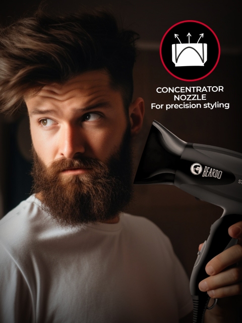 BEARDO Men Style Cannon Ultra-Compact 1000W Hair Dryer - Black - Image 6