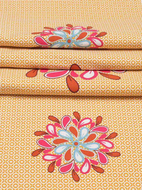BLANC9 Orange-Coloured & Pink Pure Cotton Table Runner - Image 4