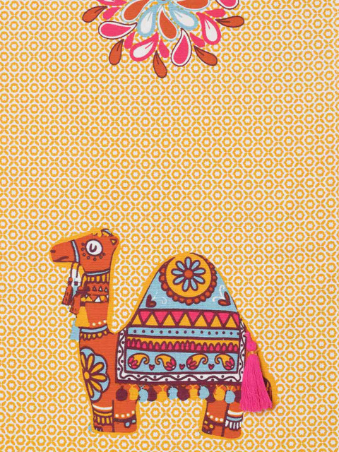 BLANC9 Orange-Coloured & Pink Pure Cotton Table Runner - Image 5