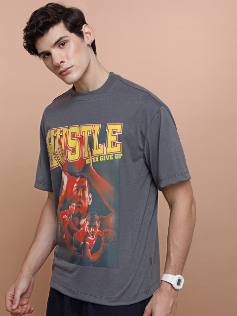 HIGHLANDER Unisex Typography Printed Drop Shoulder Oversized T-Shirt