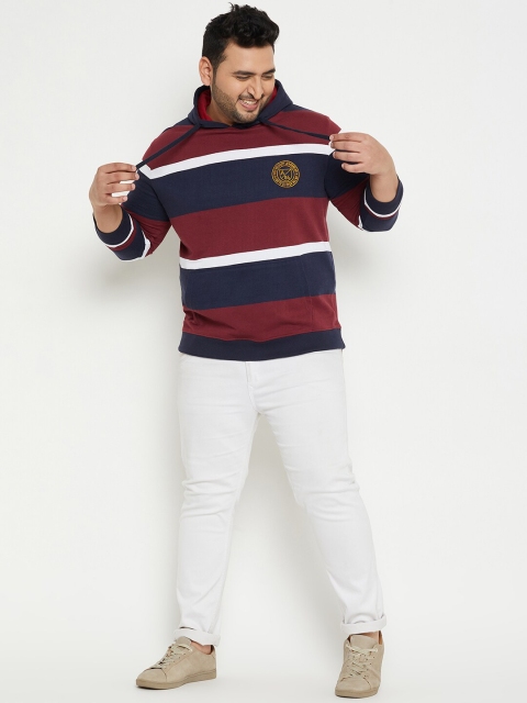 AUSTIVO Colorblocked Printed Hooded Neck Long Sleeve Pullover Pocket Fleece Sweatshirt - Image 6