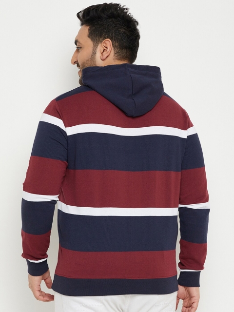 AUSTIVO Colorblocked Printed Hooded Neck Long Sleeve Pullover Pocket Fleece Sweatshirt - Image 5