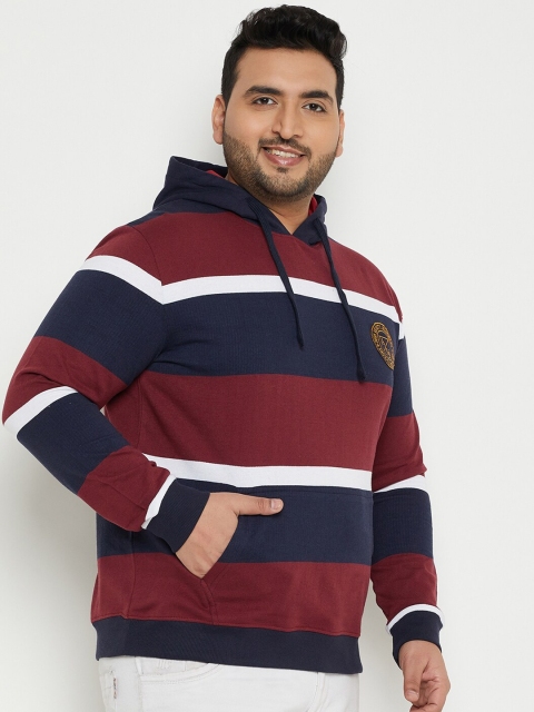 AUSTIVO Colorblocked Printed Hooded Neck Long Sleeve Pullover Pocket Fleece Sweatshirt - Image 4