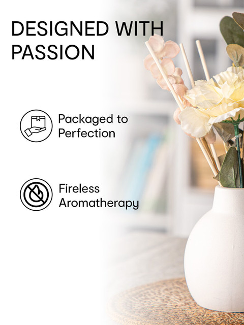Anko White Ceramic Floral Diffuser-100ml - Image 2