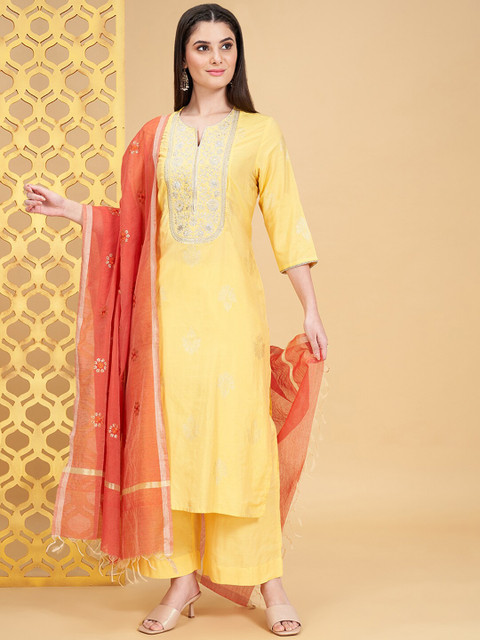 RANGMANCH BY PANTALOONS Embroidered Dupatta with Zari