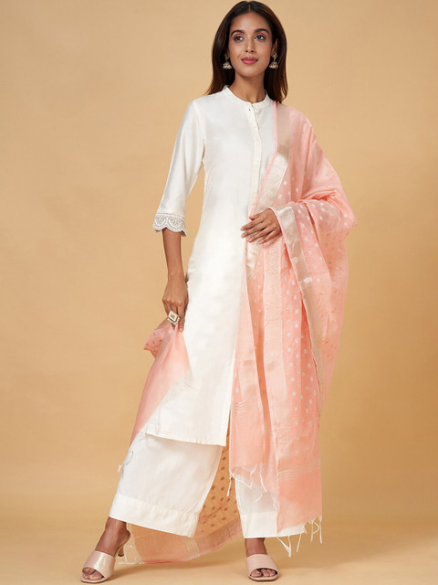 RANGMANCH BY PANTALOONS Ethnic Motifs Woven Design Dupatta with Zari