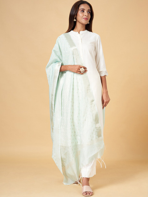 RANGMANCH BY PANTALOONS Floral Woven Design Dupatta with Zari