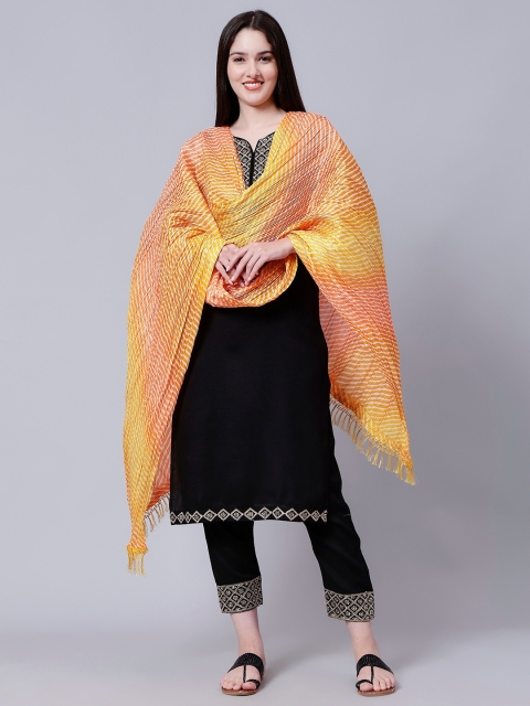 Aditi Wasan Striped Leheriya Cotton Dupatta - Image 6