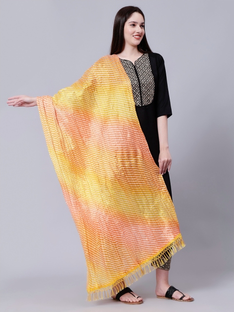 Aditi Wasan Striped Leheriya Cotton Dupatta - Image 3