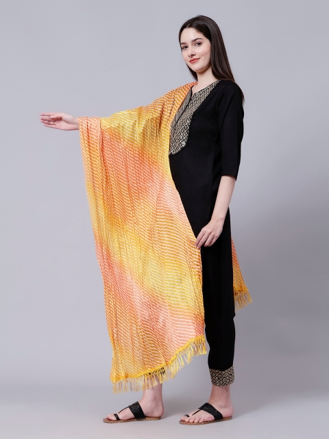 Aditi Wasan Striped Leheriya Cotton Dupatta - Image 4