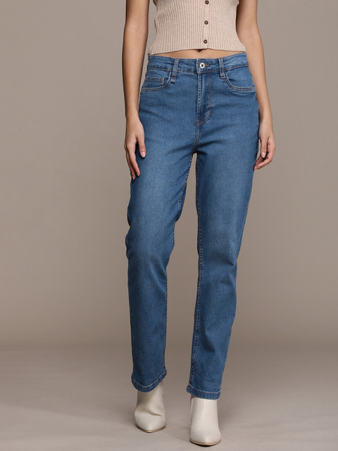 The Roadster Life Co. Women Straight Fit Light Fade Stretchable Mid-Rise Jeans