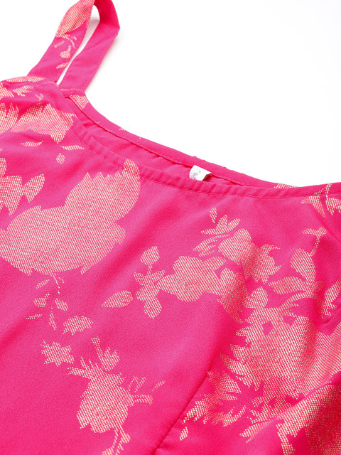 Ahalyaa Women Floral Printed Top With Lehenga & Shrug - Image 4