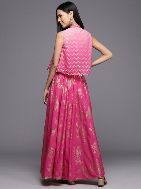Ahalyaa Women Floral Printed Top With Lehenga & Shrug - Image 7
