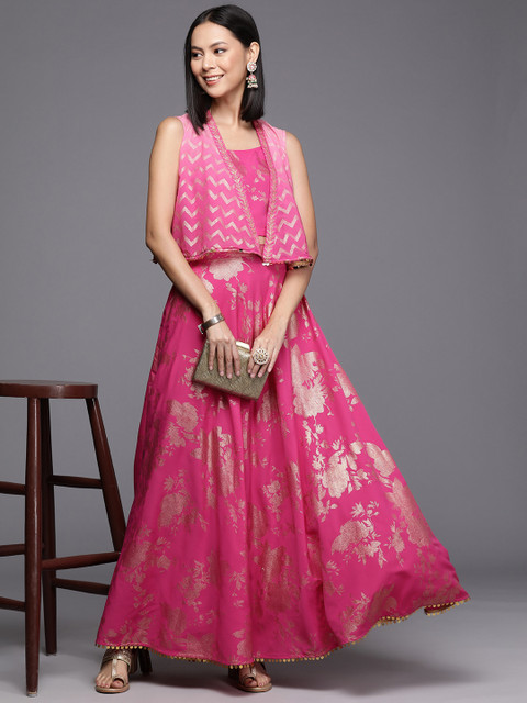 Ahalyaa Women Floral Printed Top With Lehenga & Shrug - Image 2