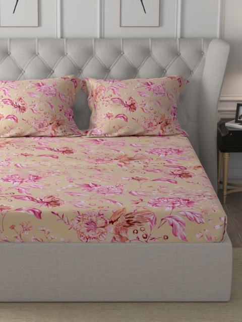 Cloth Fusion Cotton 180 TC Fitted King Bedsheet With 2 Pillow Covers - Image 3