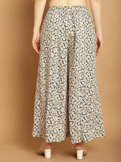 GRACIT Floral Printed Flared Knitted Palazzo - Image 4