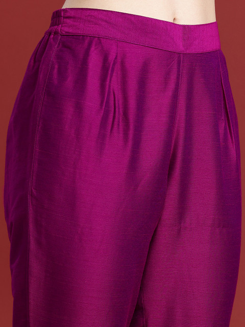 Anouk Women Ethnic Motifs Embroidered Regular Kurta with Trousers & With Dupatta - Image 3