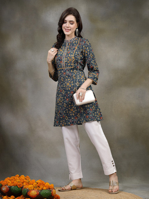Nayam By Lakshita Floral Printed Thread Work Thread Work Kurti - Image 6