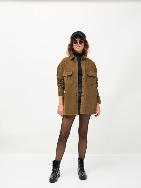 SASSAFRAS Spread Collar Pure Cotton Oversized Shackets - Image 6