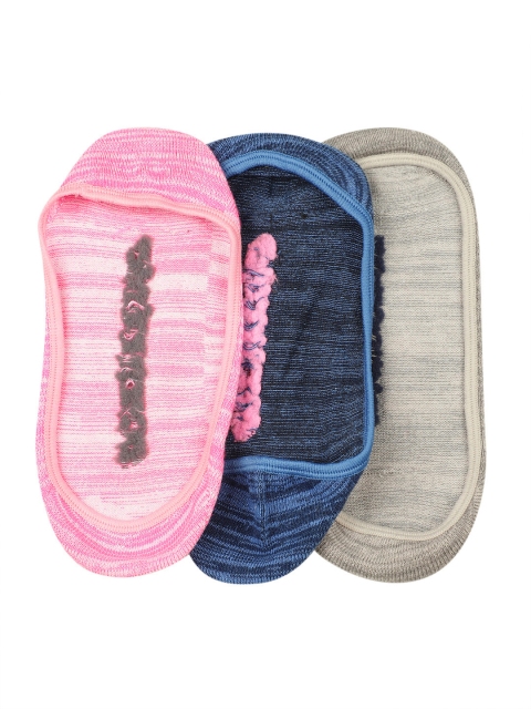 Skechers Women Pack Of 3 Brand Logo Woven Design Shoe Liner Socks