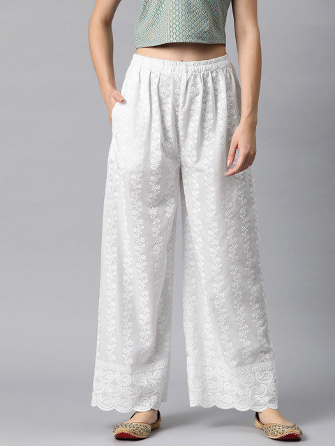 Readiprint Women Paisley Embroidered Ethnic Palazzos