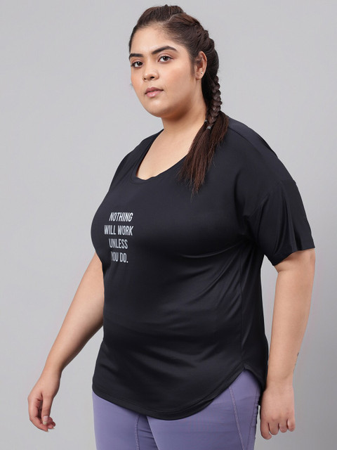 MKH Plus Size Relaxed Fit Typography Printed Round Neck Short Sleeve Dri-FIT T-shirt - Image 4