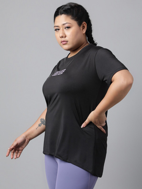 MKH Plus Size Relaxed Fit Typography Printed Drop Shoulder Sleeves Dri-Fit Sports T-shirt - Image 4