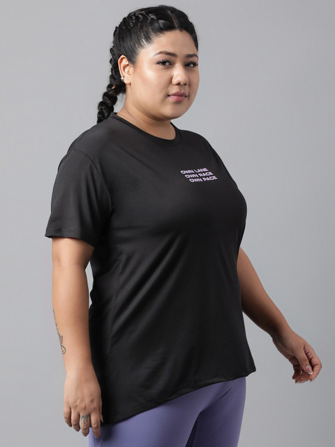 MKH Plus Size Relaxed Fit Typography Printed Drop Shoulder Sleeves Dri-Fit Sports T-shirt - Image 3
