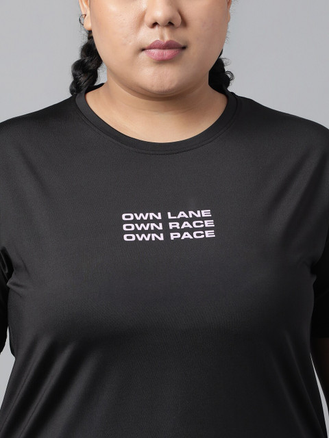 MKH Plus Size Relaxed Fit Typography Printed Drop Shoulder Sleeves Dri-Fit Sports T-shirt - Image 2