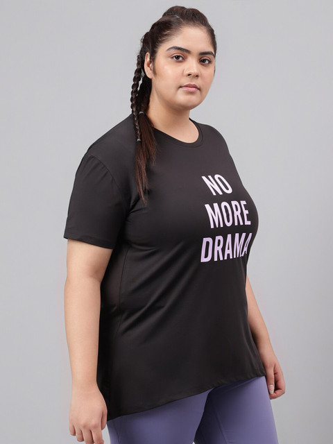 MKH Plus Size Typography Printed Dri-FIT Sports T-Shirt - Image 3