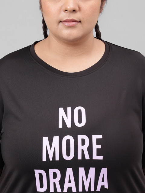 MKH Plus Size Typography Printed Dri-FIT Sports T-Shirt - Image 2